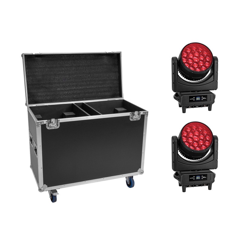 EUROLITE Set 2x LED IP TMH-H760 + Case with wheels